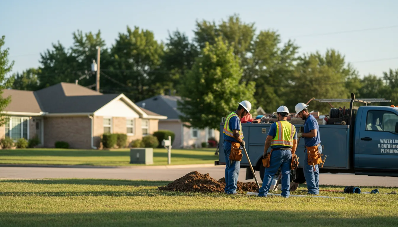 Residential water line and bathroom plumbing service in Cushman, AR